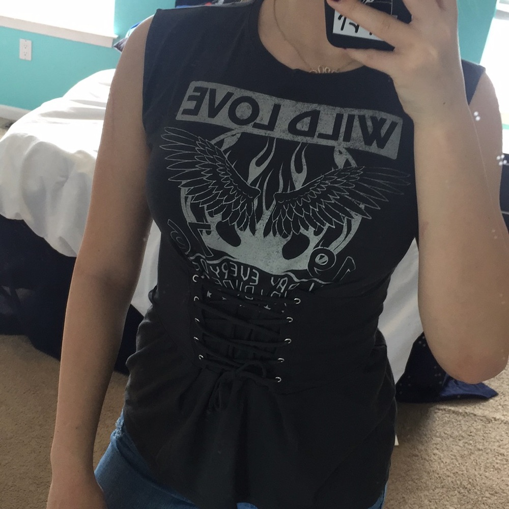 EXPRESS Lace Front Muscle Tee